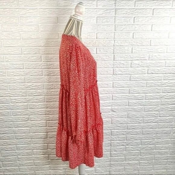 Missufe Red White Leopard Print Loose Fit Dress Size XXL - Picture 4 of 6